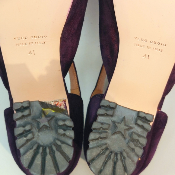 RED Valentino eggplant suede mary-jane platform pumps, EU41/10, new w/ flaws - Picture 12 of 15